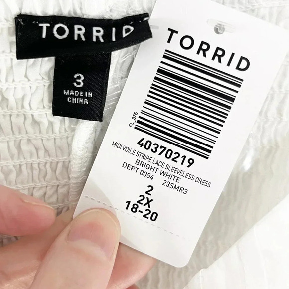 Torrid White Lace Sleeveless Midi Sundress Women's Plus Size 3X New With Tags - Picture 8 of 10